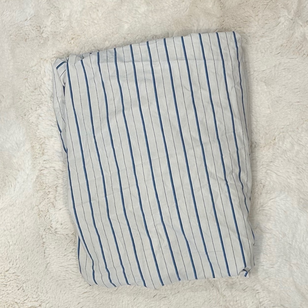 Ralph Lauren Vintage Jonquil Blue Medallion Stripe Fitted Sheet Full Size